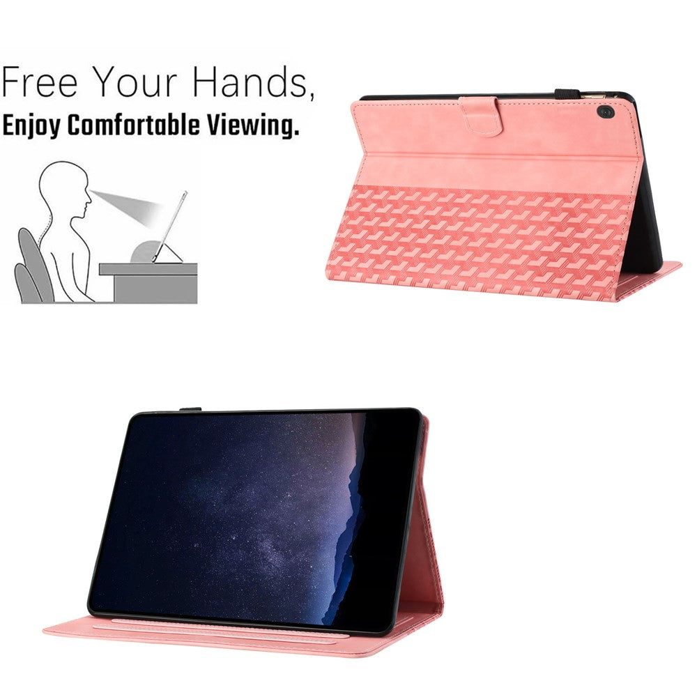 For Lenovo Tab M10 Case Building Block Imprinted Anti-drop Tablet Leather Cover - Pink