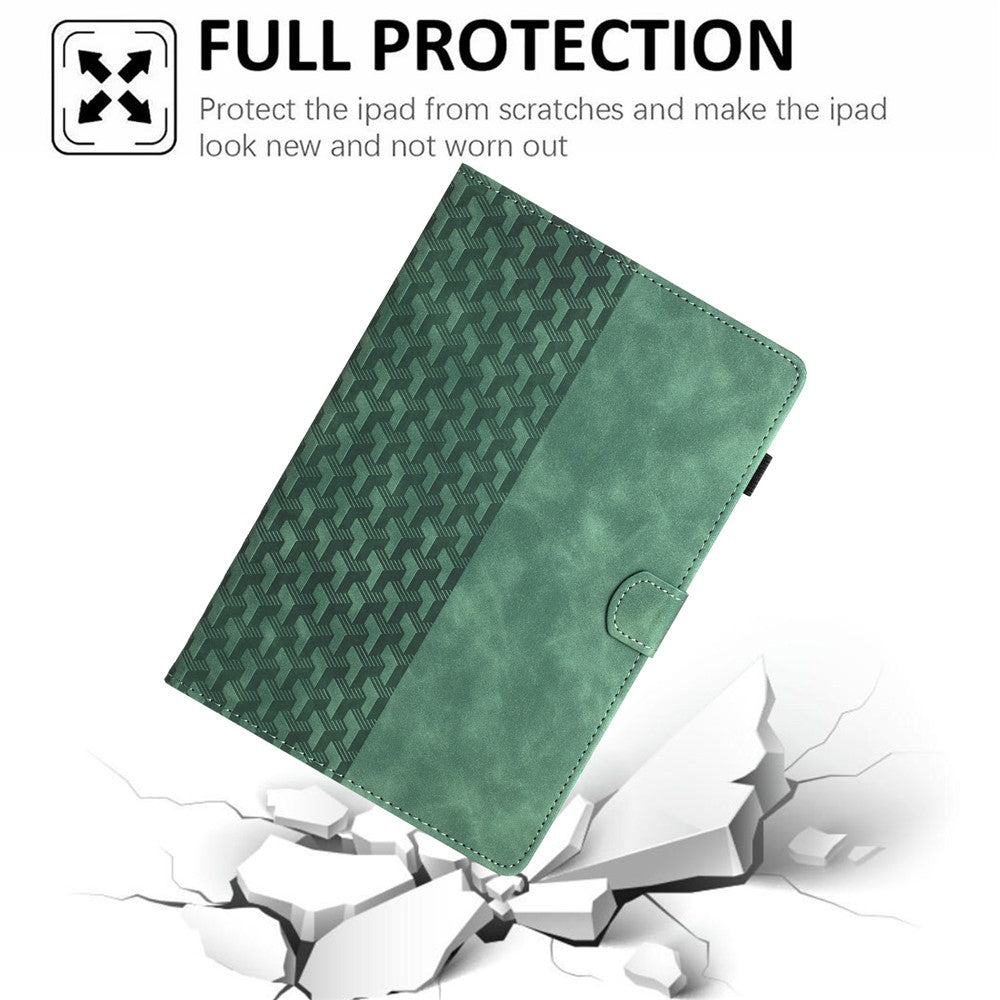 For Lenovo Tab M10 Case Building Block Imprinted Anti-drop Tablet Leather Cover - Green