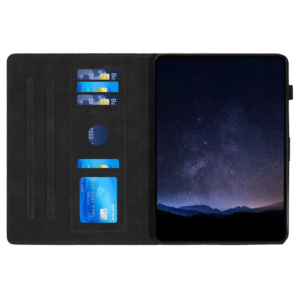 For Lenovo Tab M10 Case Building Block Imprinted Anti-drop Tablet Leather Cover - Black