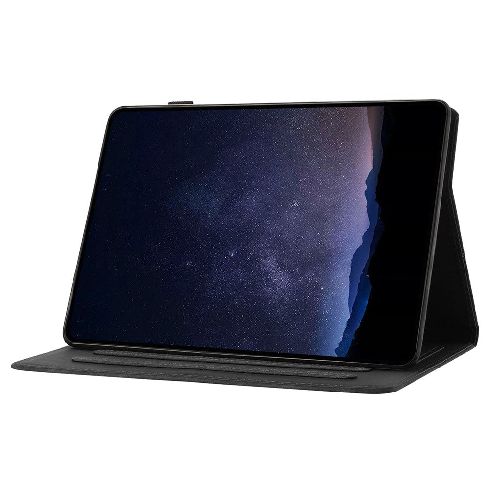 For Lenovo Tab M10 Case Building Block Imprinted Anti-drop Tablet Leather Cover - Black