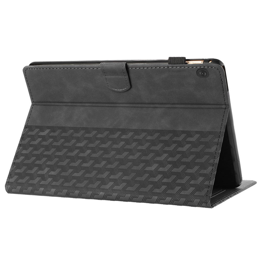 For Lenovo Tab M10 Case Building Block Imprinted Anti-drop Tablet Leather Cover - Black