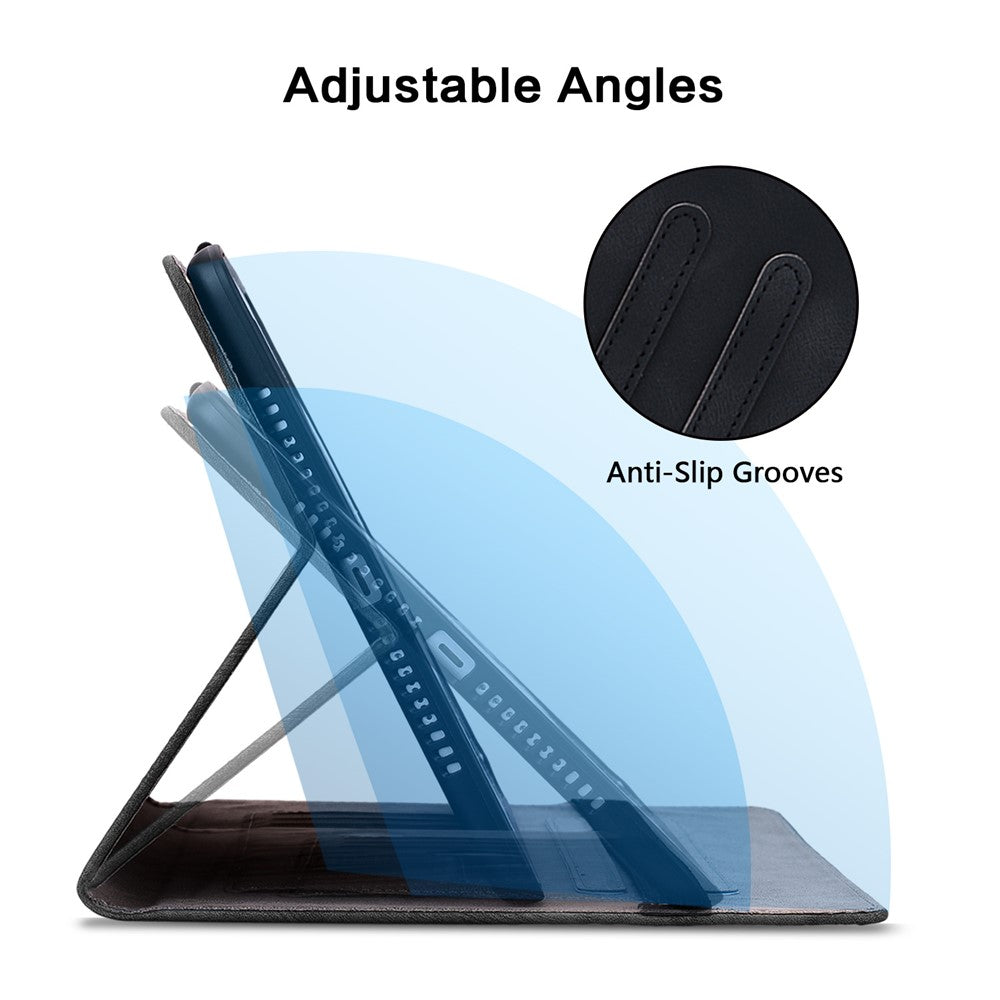 For Lenovo Tab M11 / Xiaoxin Pad 11 2024 Case Card Slots Leather Tablet Cover Lily Flower  - Black