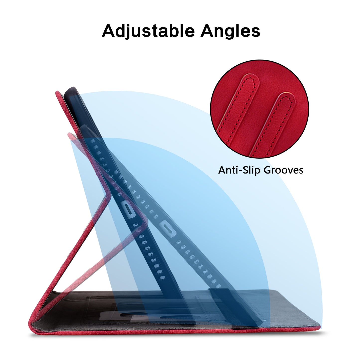 For Samsung Galaxy Tab S9 FE Leather Case Lily Flower Pattern Stand Protective Tablet Cover - Red