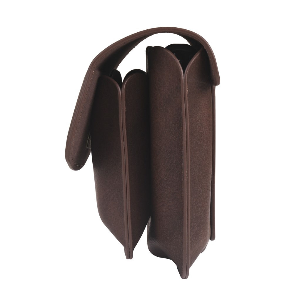 Foldable Waist Bag for Samsung Galaxy Z Flip7 FE 5G / Z Flip6 5G / AirPods 4 , Dual Compartment Compact Belt Pouch Phone Earbuds Holder - Coffee