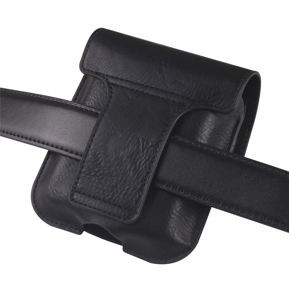 Foldable Waist Bag for Samsung Galaxy Z Flip7 FE 5G / Z Flip6 5G / AirPods 4 , Dual Compartment Compact Belt Pouch Phone Earbuds Holder - Black