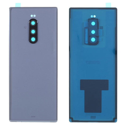 OEM Battery Back Cover Rear Door Housing Replacement with Camera Lens Ring Cover for Sony Xperia 1 / XZ4 - Grey