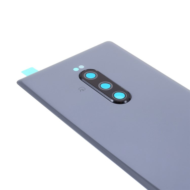 OEM Battery Back Cover Rear Door Housing Replacement with Camera Lens Ring Cover for Sony Xperia 1 / XZ4 - Grey