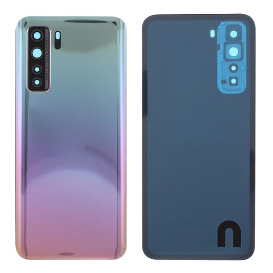 Housing Battery Door Back Cover with Camera Ring Cover Replacement (without Logo) for Huawei P40 Lite 5G - Space Silver