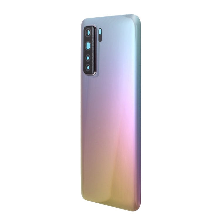 Housing Battery Door Back Cover with Camera Ring Cover Replacement (without Logo) for Huawei P40 Lite 5G - Space Silver