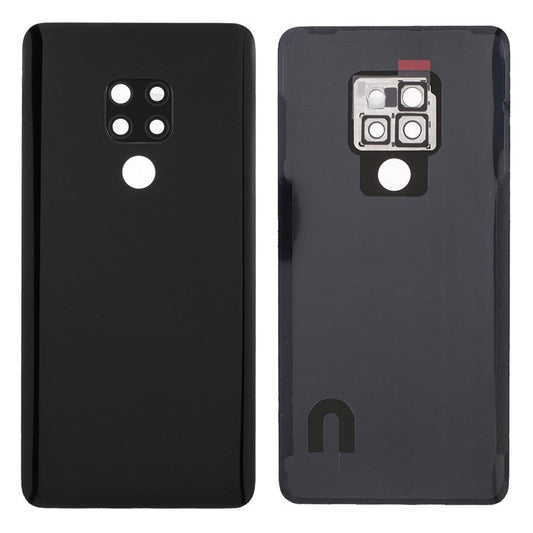 For Huawei Mate 20 Housing Battery Door Back Cover Replacement Parts with Camera Ring Cover (without Logo) - Black