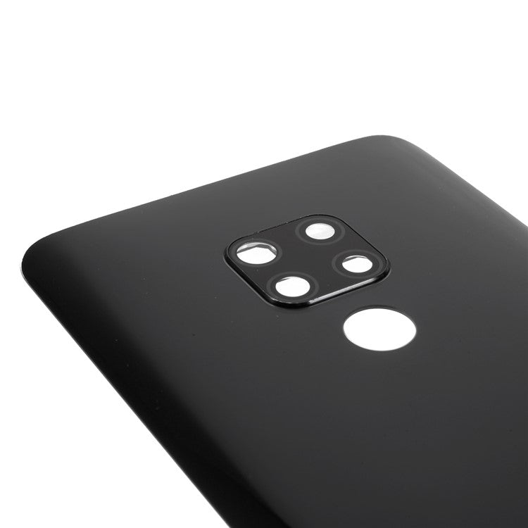 For Huawei Mate 20 Housing Battery Door Back Cover Replacement Parts with Camera Ring Cover (without Logo) - Black