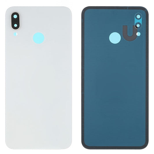 Back Battery Housing Cover with Camera Ring Lens Cover Part (without Logo) for Huawei P20 Lite (2018)/Nova 3e (China) - White