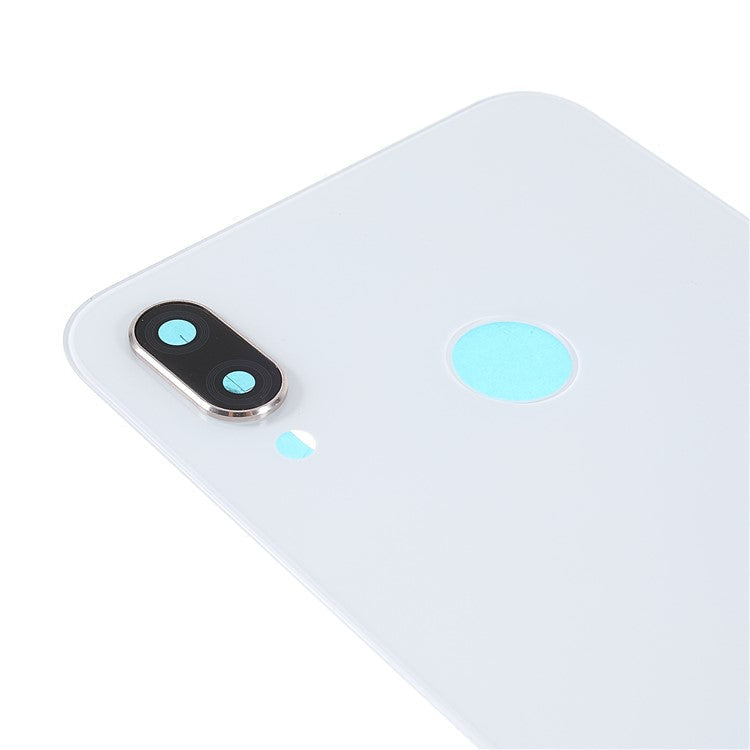 Back Battery Housing Cover with Camera Ring Lens Cover Part (without Logo) for Huawei P20 Lite (2018)/Nova 3e (China) - White