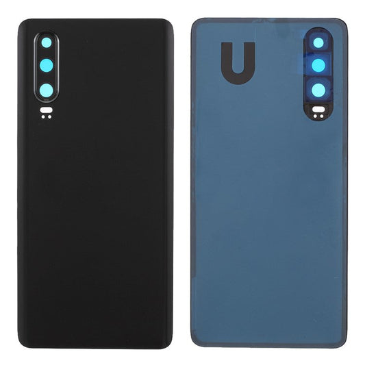 Battery Back Cover Rear Housing with Camera Lens Cover Part (without Logo) for 	Huawei P30 - Black