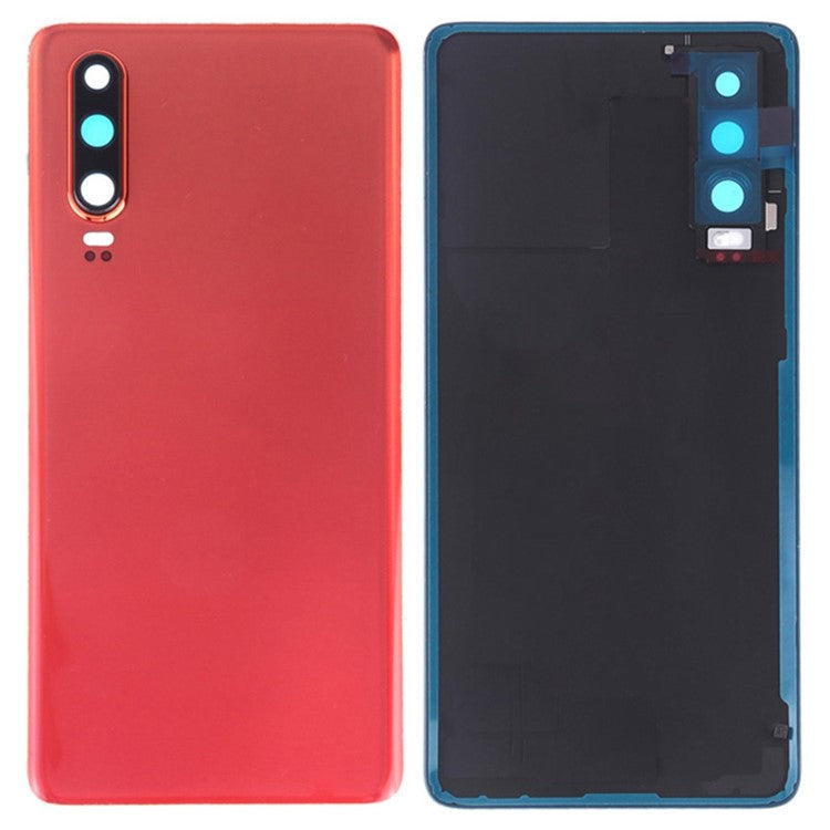 For Huawei P30 Battery Back Cover Rear Housing with Camera Lens Cover Part (without Logo) - Orange
