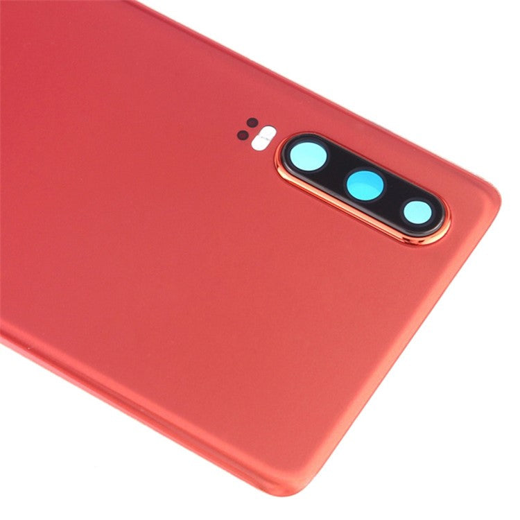 For Huawei P30 Battery Back Cover Rear Housing with Camera Lens Cover Part (without Logo) - Orange