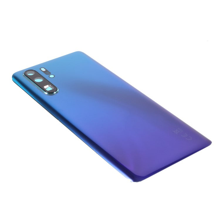 For Huawei P30 Pro Back Battery Housing Cover with Camera Ring Lens Cover Spare Part (without Logo) - Aurora Blue