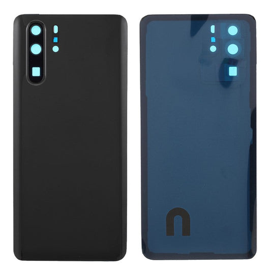 For Huawei P30 Pro Back Battery Housing Cover with Camera Ring Lens Cover Spare Part (without Logo) - Black