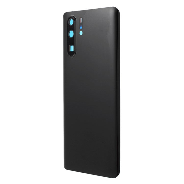 For Huawei P30 Pro Back Battery Housing Cover with Camera Ring Lens Cover Spare Part (without Logo) - Black