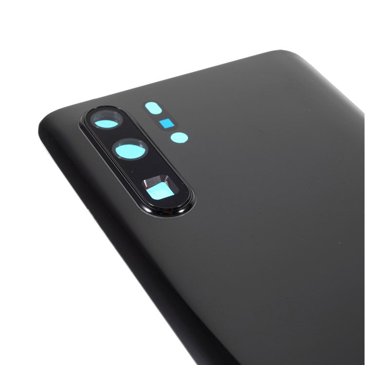 For Huawei P30 Pro Back Battery Housing Cover with Camera Ring Lens Cover Spare Part (without Logo) - Black