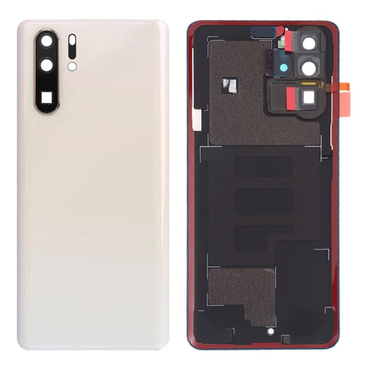 For Huawei P30 Pro Back Battery Housing Cover with Camera Ring Lens Cover Spare Part (without Logo) - Pearl White
