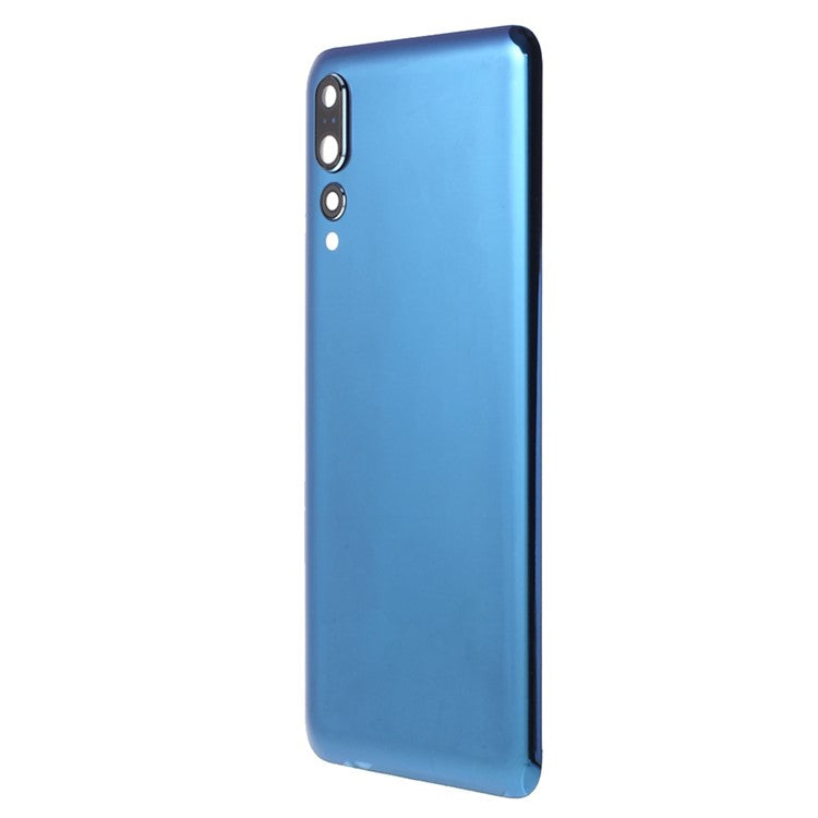 Battery Housing Back Cover with Camera Ring Lens Cover Replacement Part (without Logo) for Huawei P20 Pro - Blue