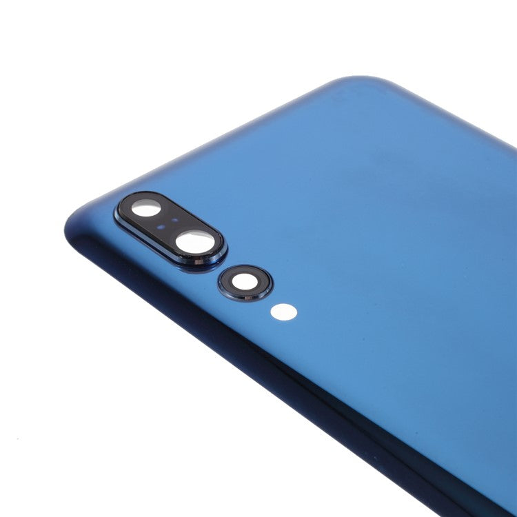 Battery Housing Back Cover with Camera Ring Lens Cover Replacement Part (without Logo) for Huawei P20 Pro - Blue