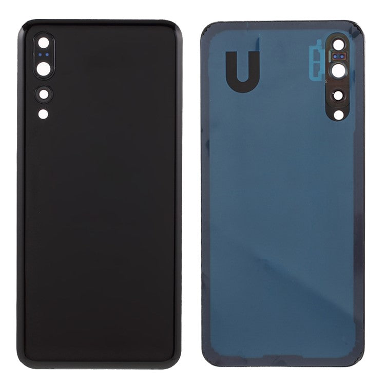 Battery Housing Back Cover with Camera Ring Lens Cover Replacement Part (without Logo) for Huawei P20 Pro - Black