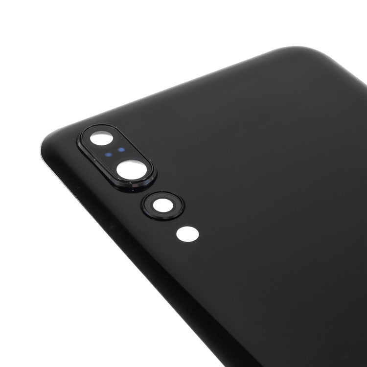 Battery Housing Back Cover with Camera Ring Lens Cover Replacement Part (without Logo) for Huawei P20 Pro - Black