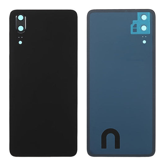 Battery Back Rear Cover Housing Door Replacement with Camera Ring Cover (without Logo) for Huawei P20 - Black