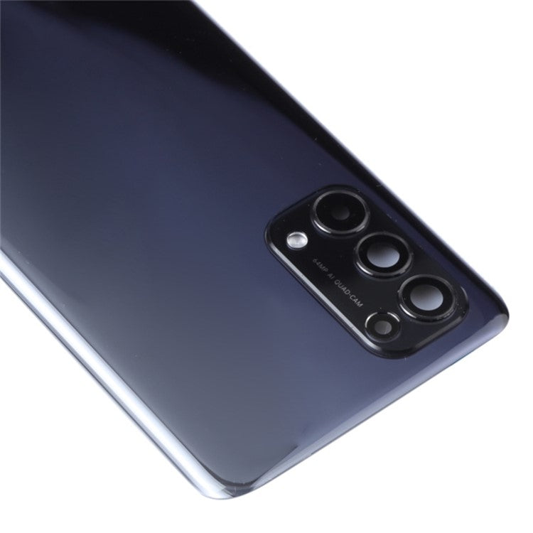 For Oppo Reno5 5G / Find X3 Lite PEGM00, PEGT00, CPH2145 OEM Back Battery Housing Cover with Camera Ring Lens Cover Part - Black