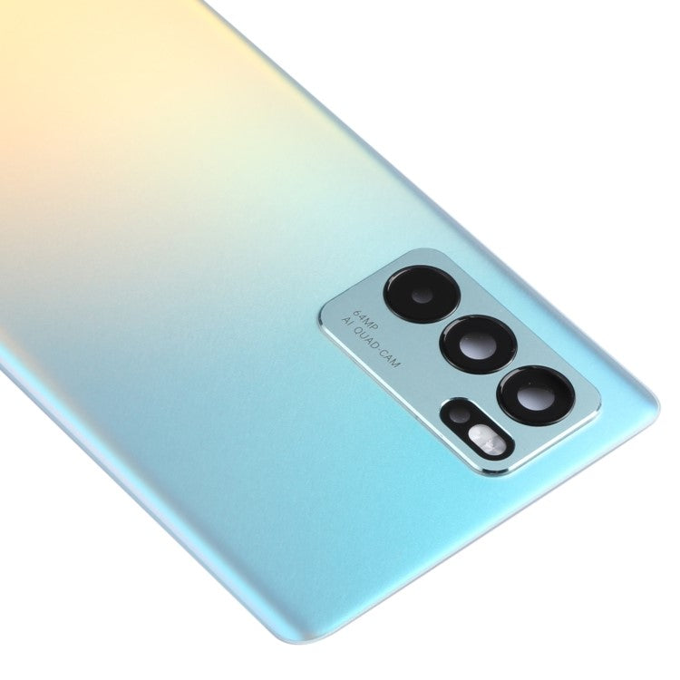 For Oppo Reno6 Pro 5G PEPM00, CPH2249 OEM Back Battery Housing Cover with Camera Ring Lens Cover Part - Blue
