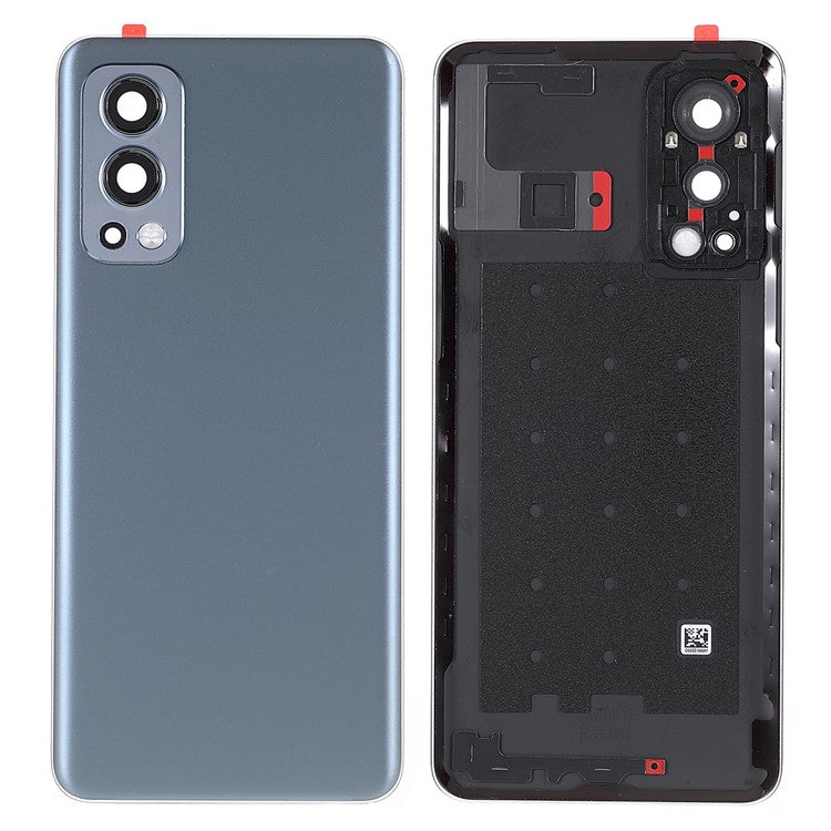 For OnePlus Nord 2 5G OEM Battery Back Cover Rear Door Housing Replacement with Camera Lens Ring Cover - Grey
