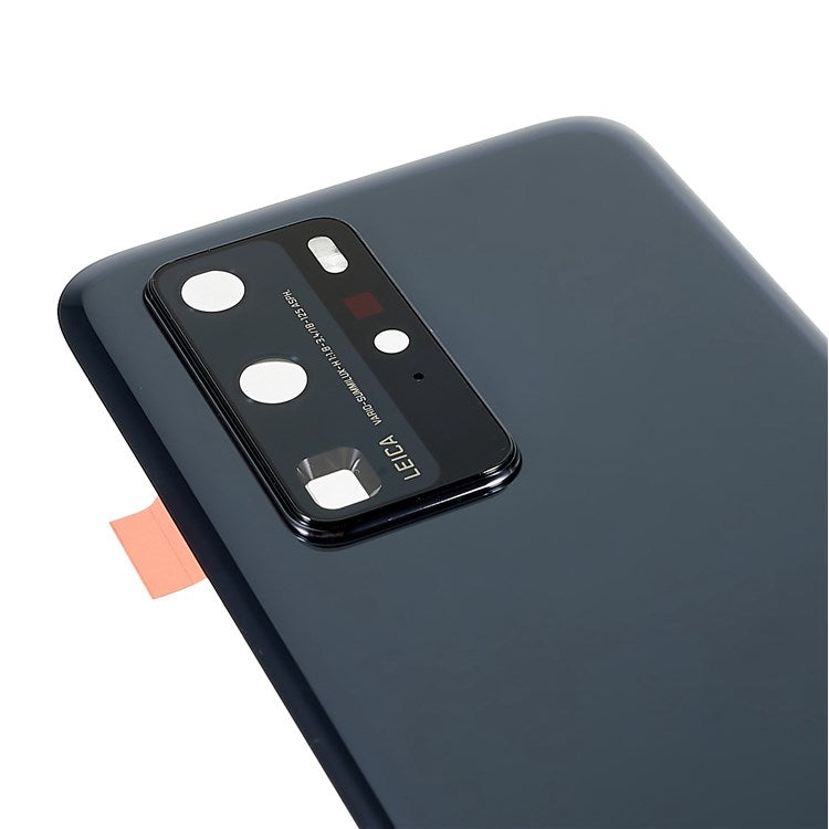 For Huawei P40 Pro OEM Battery Housing with Adhesive Sticker + Camera Lens Cover - Black