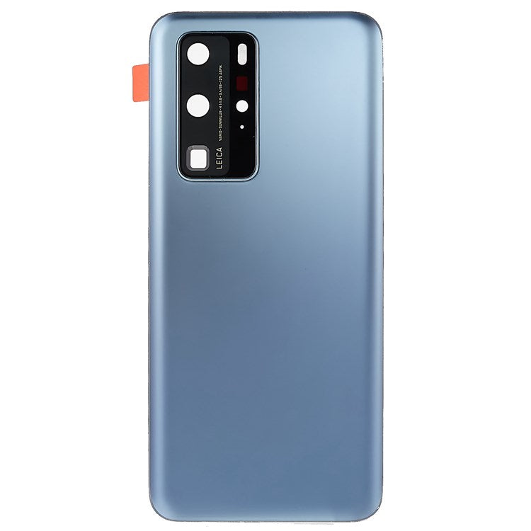 For Huawei P40 Pro OEM Battery Housing with Adhesive Sticker + Camera Lens Cover - Silver Frost