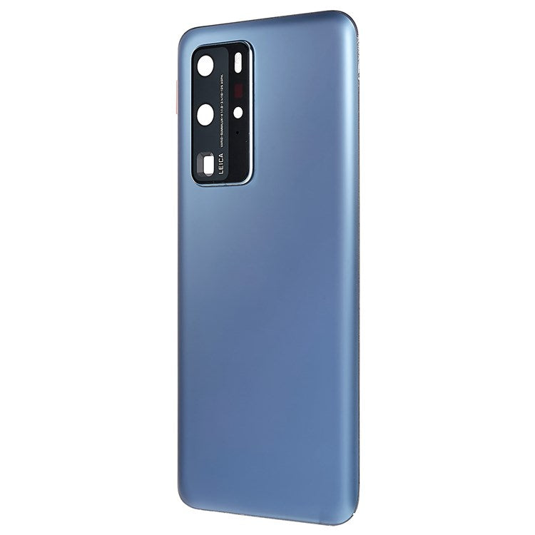 For Huawei P40 Pro OEM Battery Housing with Adhesive Sticker + Camera Lens Cover - Silver Frost