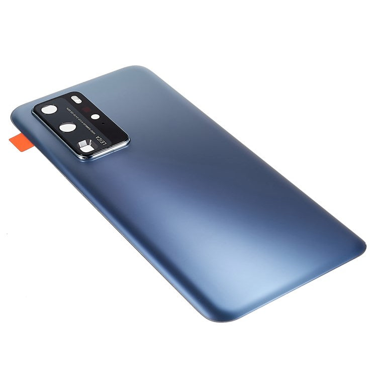 For Huawei P40 Pro OEM Battery Housing with Adhesive Sticker + Camera Lens Cover - Silver Frost
