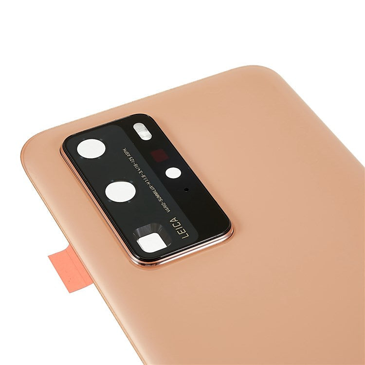 For Huawei P40 Pro OEM Battery Housing with Adhesive Sticker + Camera Lens Cover - Blush Gold
