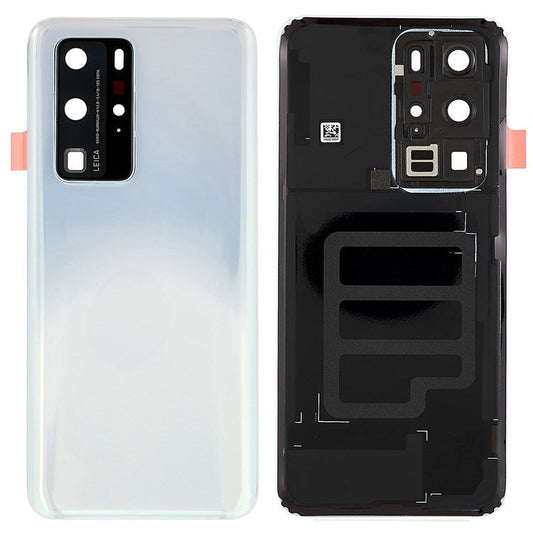 For Huawei P40 Pro OEM Battery Housing with Adhesive Sticker + Camera Lens Cover - Ice White