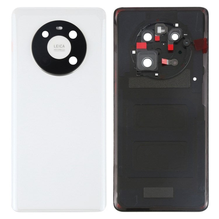 For Huawei Mate 40 Battery Housing Back Cover with Camera Ring Lens Cover Replacement (without Logo) - White
