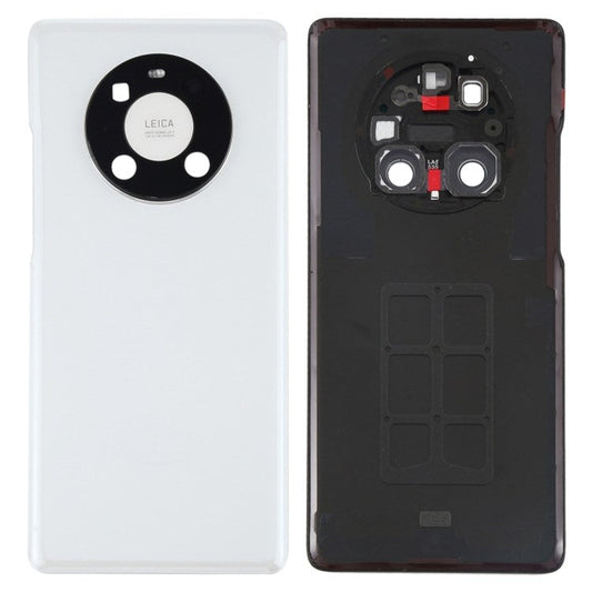 For Huawei Mate 40 Pro 4G/5G Battery Housing Back Cover with Camera Ring Lens Cover Replacement (without Logo) - White