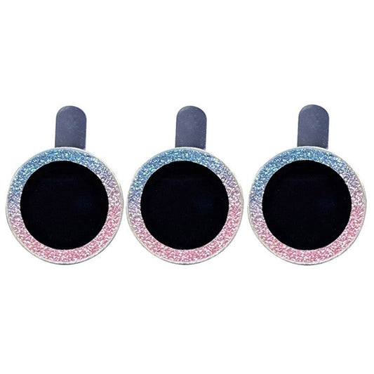 For iPhone 13 Pro Max 6.7 inch / 13 Pro 6.1 inch 3Pcs / Set Glitter Ring Design Camera Lens Protector Anti-scratch Anti-fingerprint Tempered Glass Film - Colorful