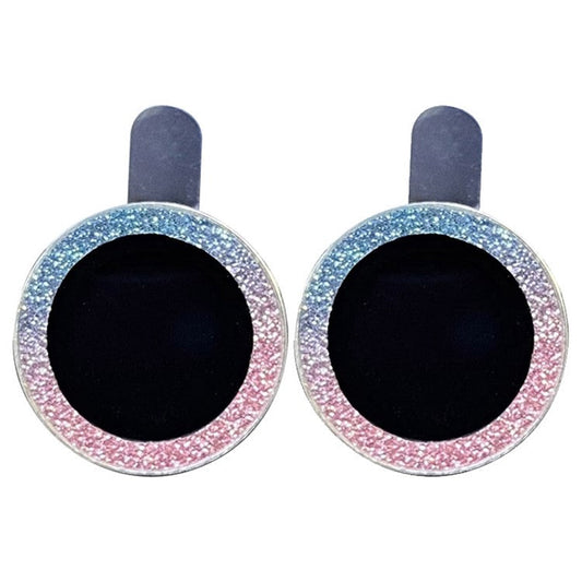 For iPhone 13 6.1 inch / 13 mini 2Pcs / Set Glitter Ring Design Anti-scratch Tempered Glass Camera Lens Protector Guard Film - Colorful