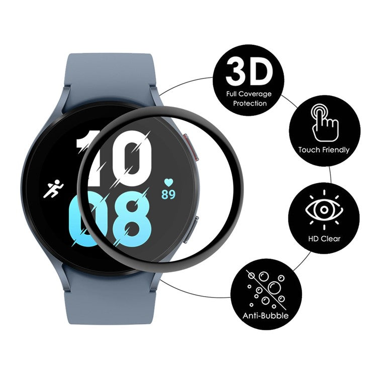 ENKAY HAT PRINCE 2Pcs / Set for Samsung Galaxy Watch 5 44mm Soft PC Edge Screen Protector 3D Curved Full Cover HD Clear PMMA Film