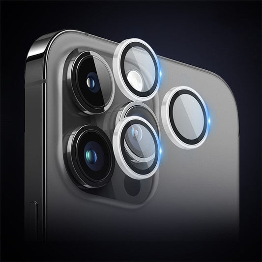 X-LEVEL AR-Spotlight Series For iPhone 15 Pro / 15 Pro Max Camera Lens Film Tempered Glass Rear Lens Guard - Silver