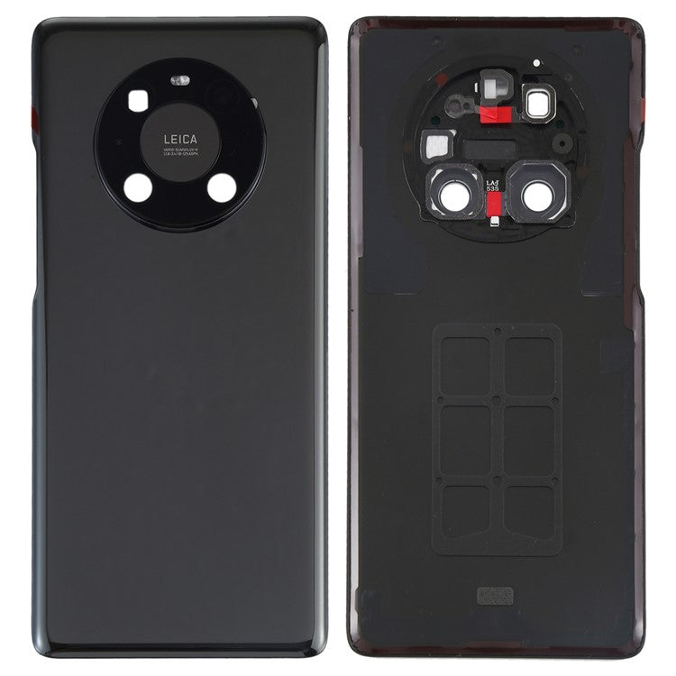 For Huawei Mate 40 Pro 5G Battery Housing with Adhesive Sticker + Camera Lens Cover - Black