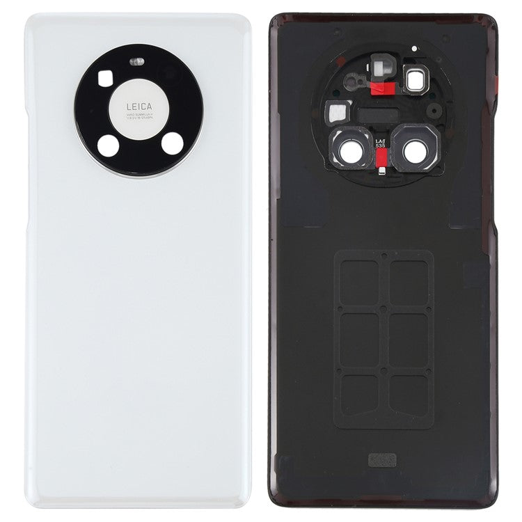 For Huawei Mate 40 Pro 5G Battery Housing with Adhesive Sticker + Camera Lens Cover - White