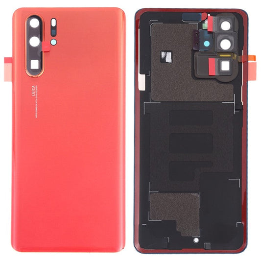 For Huawei P30 Pro Battery Housing with Adhesive Sticker+Camera Lens Cover - Orange
