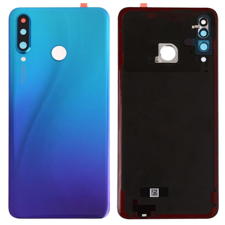 For Huawei P30 Lite (48MP) Battery Housing with Adhesive Sticker+Camera Lens Cover - Aurora Blue