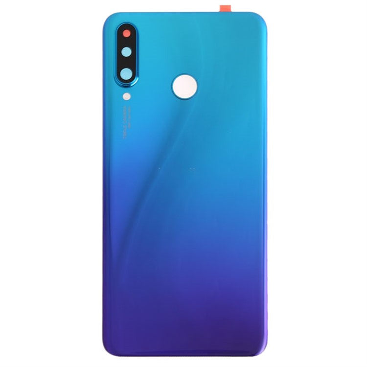For Huawei P30 Lite (48MP) Battery Housing with Adhesive Sticker+Camera Lens Cover - Aurora Blue